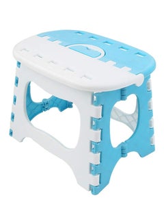 Buy Portable Folding Stool White/Blue in Saudi Arabia