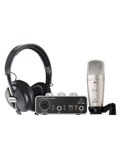 Buy Audio Interface With Microphone And Headphone UPHORIASTUDIO Black/Gold in UAE