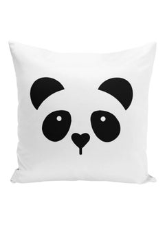 Buy Cute Panda Printed Decorative Throw Pillow White/Black 16x16inch in UAE