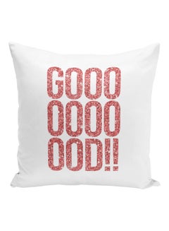 اشتري Good!! Printed Decorative Pillow Quote Printed Decorative Pillow White/Pink 16x16inch في الامارات