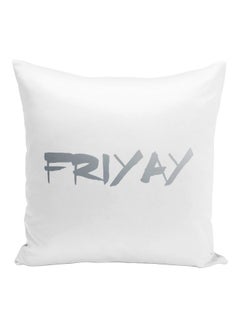 اشتري Friyay Printed Decorative Pillow أبيض/فضي 16x16بوصة في الامارات