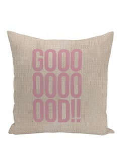 اشتري Good Printed Decorative Pillow Beige/Pink 16x16inch في الامارات