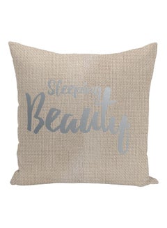 Buy Sleeping Beauty Printed Decorative Pillow Beige/Silver 16x16inch in UAE