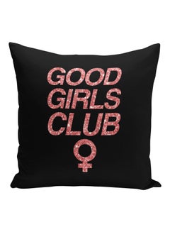 اشتري وسادة زينة مطبوع عليها عبارة "Good Girls Clubs" أسود/وردي 16x16بوصة في السعودية