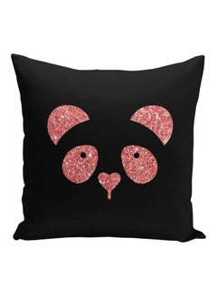 Buy Cute Panta Printed Decorative Pillow Black/Pink 16x16inch in Saudi Arabia