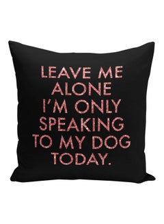 Buy Quote Printed Decorative Pillow Black/Pink 16x16inch in Saudi Arabia