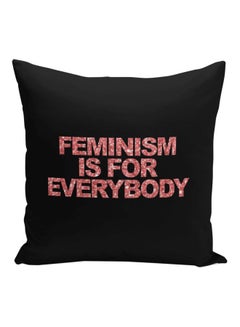 اشتري "وسادة زينة مطبوع عليها عبارة "Feminism Is For Everybody" أسود/وردي 16x16بوصة في السعودية