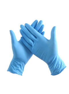 Buy Pair Of 100 Industrial Nitrile Powder Free Disposable Gloves Light Blue M in Saudi Arabia