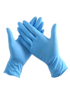 Buy Pair Of 100 Industrial Nitrile Powder Free Disposable Gloves Light Blue XL in Saudi Arabia