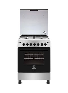 Buy 4 Burner Gas Cooker 60x60cm EKG611A1OX Black/Grey in UAE