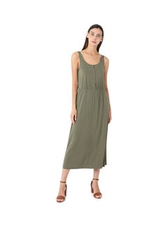 Buy Sleeveless Dress Olive in Saudi Arabia