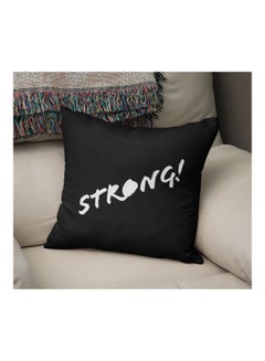 Buy Strong Printed Decorative Pillow Black/White 16x16inch in Saudi Arabia