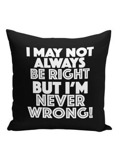 Buy Quote Printed Decorative Pillow Black/Pearl White 16x16inch in Saudi Arabia