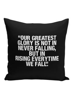 Buy Quote Printed Decorative Pillow Black/White 16x16inch in Saudi Arabia