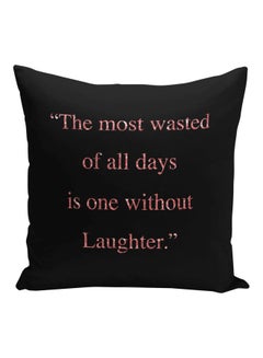 Buy Inspirational Quote Printed Decorative Pillow Black/Pink 16x16inch in Saudi Arabia