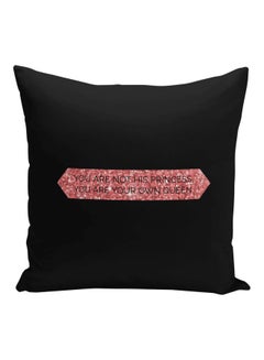 Buy Quote Printed Decorative Pillow Black/Rose Gold 16x16inch in Saudi Arabia