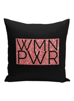 Buy Woman Power Printed Decorative Pillow Black/Rose Gold 16x16inch in Saudi Arabia