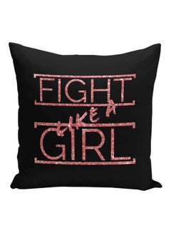 Buy Inspirational Quote Printed Decorative Pillow Black/Pink 16x16inch in Saudi Arabia