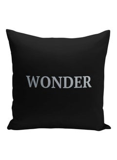 Buy Wonder Printed Decorative Pillow Black/Grey 16x16inch in Saudi Arabia