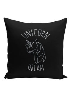 Buy Unicorn Dream Printed Decorative Pillow Black/Grey 16x16inch in Saudi Arabia