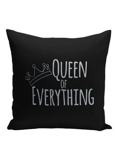 Buy Queen Of Everything Printed Decorative Pillow Black/Silver 16x16inch in Saudi Arabia