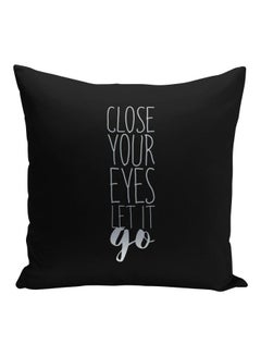 Buy Lets Go Quote Printed Decorative Pillow Black/Grey 16x16inch in Saudi Arabia