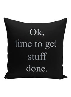 Buy Quote Printed Decorative Pillow Black/Silver 16x16inch in Saudi Arabia