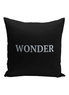 Buy Wonder Printed Decorative Pillow Black/Silver 16x16inch in Saudi Arabia