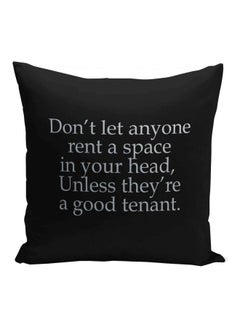 اشتري Good Tenant Quote Printed Decorative Pillow Black/Silver 16x16inch في الامارات