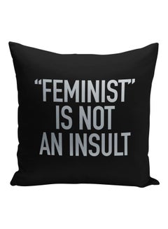 اشتري "وسادة زينة مطبوع عليها عبارة "Feminist Is Not An Insult" أسود/فضي 16x16بوصة في السعودية