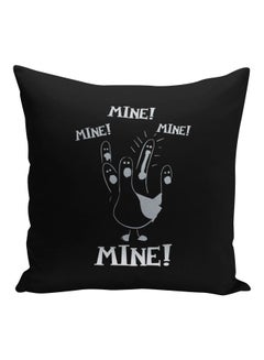 Buy Mine Printed Decorative Pillow Black/Metalic Silver 16x16inch in UAE