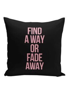 Buy Find A Way Printed Decorative Throw Pillow Black/Rose Gold 16x16inch in Saudi Arabia