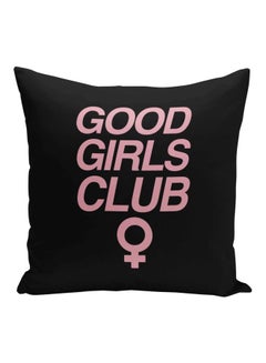 Buy Good Girls Club Printed Accent Pillow Black/Pink 16x16inch in Saudi Arabia
