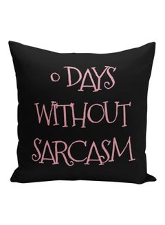 Buy Quote Printed Decorative Pillow Black/Pink 16x16inch in Saudi Arabia