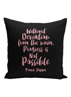 Buy Quote Printed Decorative Pillow Black/Pink 16x16inch in Saudi Arabia