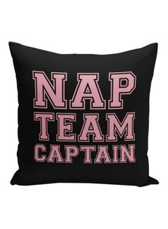 اشتري وسادة زينة مطبوعة بعبارة "Nap Team Captain" أسود/وردي 16x16بوصة في السعودية