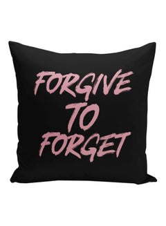 Buy Forgive To Forget Quote Printed Decorative Pillow Black/Rose Gold 16x16inch in Saudi Arabia