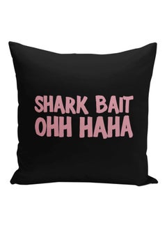 Buy Shark Bait Quote Printed Decorative Pillow Black/Rose Gold 16x16inch in Saudi Arabia