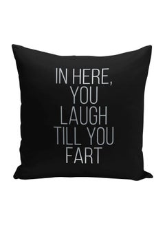 Buy Quote Printed Decorative Couch Pillow Black/Grey 16x16inch in Saudi Arabia