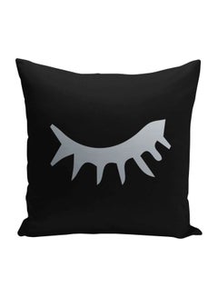 Buy Eye Lashes Printed Decorative Couch Pillow Black/Grey 16x16inch in Saudi Arabia