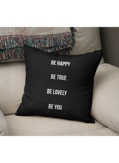 Buy Quote Printed Decorative Pillow Black/White 16x16inch in Saudi Arabia