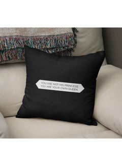 Buy Quote Printed Decorative Pillow Black/White 16x16inch in Saudi Arabia