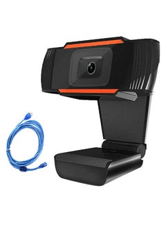 Buy HD Auto Focusing Noise-Reduction Web Cam With Cable Black/Orange in UAE