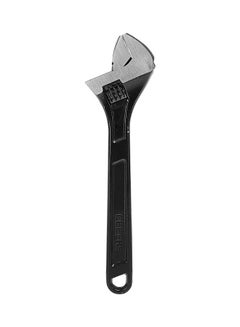 Buy Soft Grip 10" Adjustable Wrench, Made of High Carbon Steel, Black Phosphated Finish, Easy To Operate, Has a Double Colored Handle, Wide Jaw Openings, Laser Scale Black/Silver 10inch in UAE