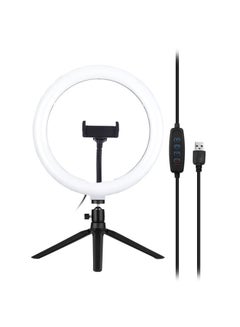 Buy LED Photography Ring Light With Tripod White/Black in UAE