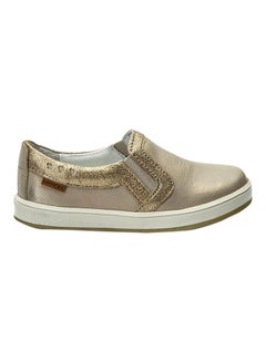 Buy Infant Girls Glitter Slip Ons Gold in UAE