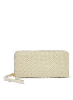 Buy Wristlet Detail Long Wallet Ivory in Saudi Arabia