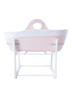 Buy Sleepee Moses Basket With Stand - Pink/White in UAE