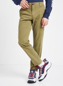 Buy Scanton Organic Slim Fit Chino Pant Uniform Olive in Saudi Arabia