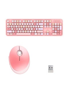 Buy Keyboard and MouseWireless 104keys Combo Set Pink in UAE
